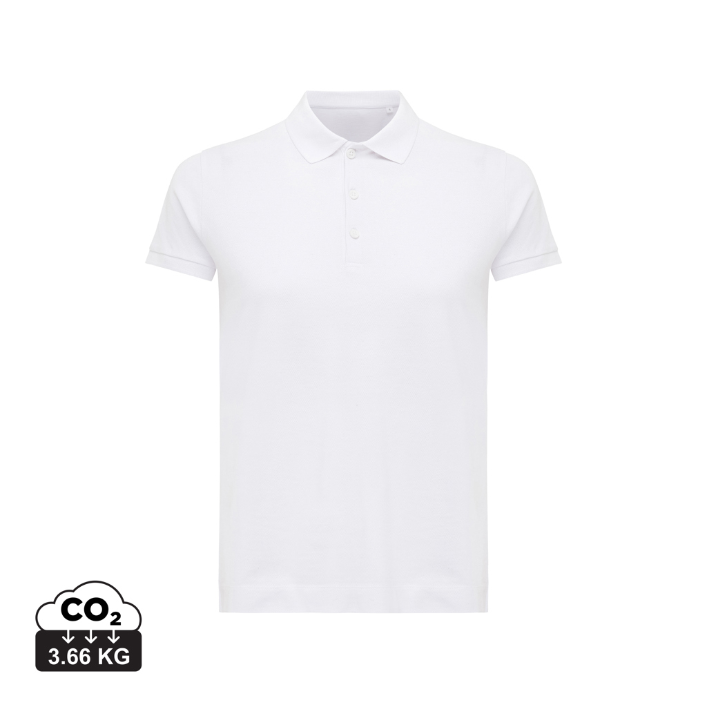 Polo publicitaire Femme coton recyclé 220g Yosemite Iqoniq recycled white